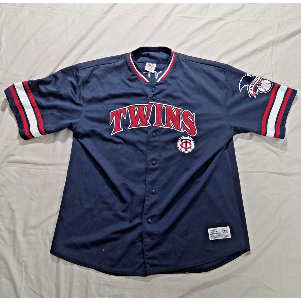 VTG True Fan Minnesota Twins Justin Morneau Jersey Blue Mens Sz 2XL XXL MLB